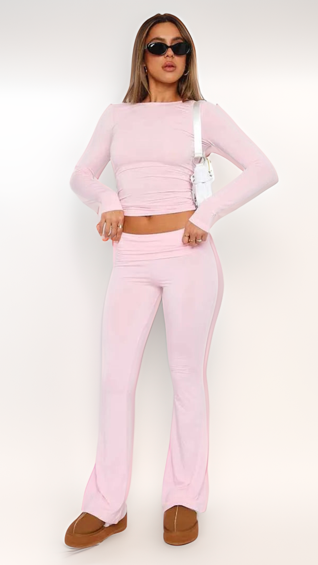 Valenzora | Women's two-piece cotton set with wide legs and long sleeves