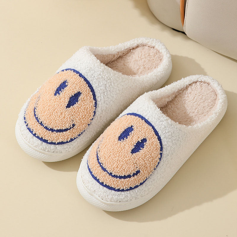 Valenzora Large Smiley Pattern Fur Slippers