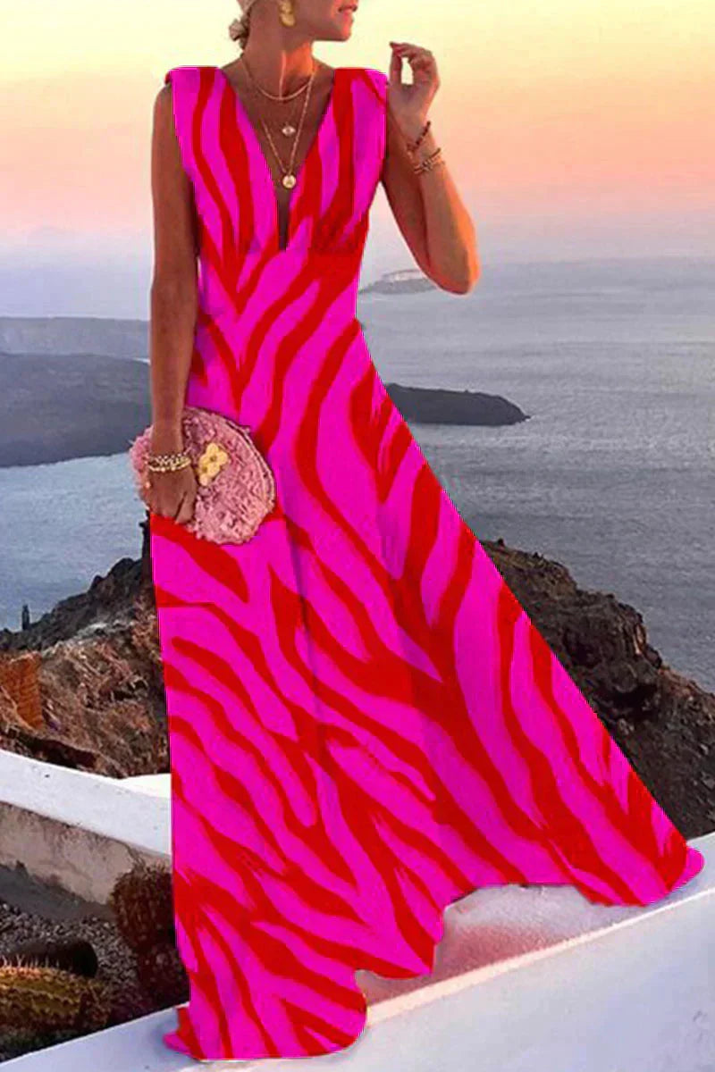 Valenzora | Summer Sleeveless Dress with Print for Women