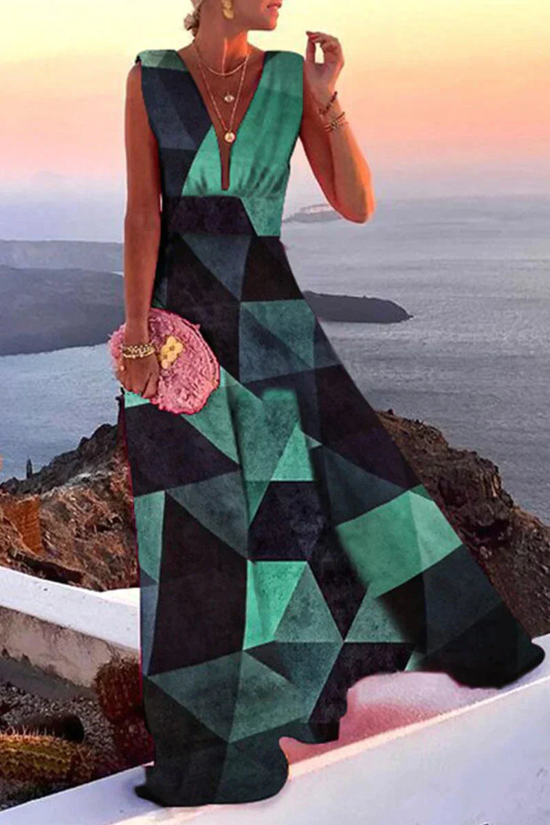 Valenzora | Summer Sleeveless Dress with Print for Women