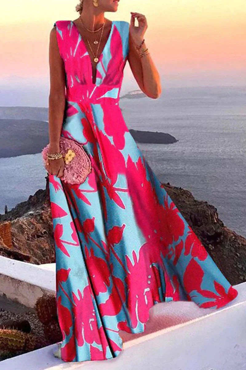 Valenzora | Summer Sleeveless Dress with Print for Women