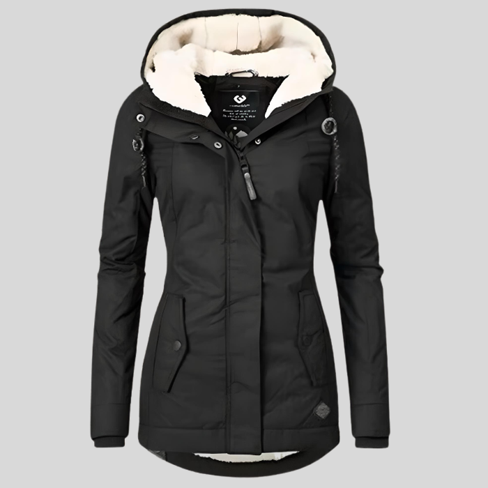 Valenzora | Lange wasserdichte Winterjacke mit Kapuze & Futter