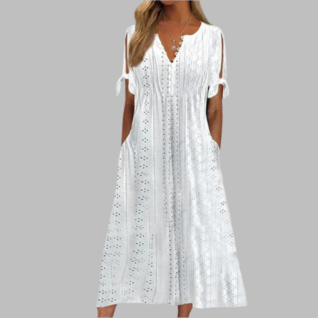 Valenzora | Elegantes Boho-Midikleid für den Sommer