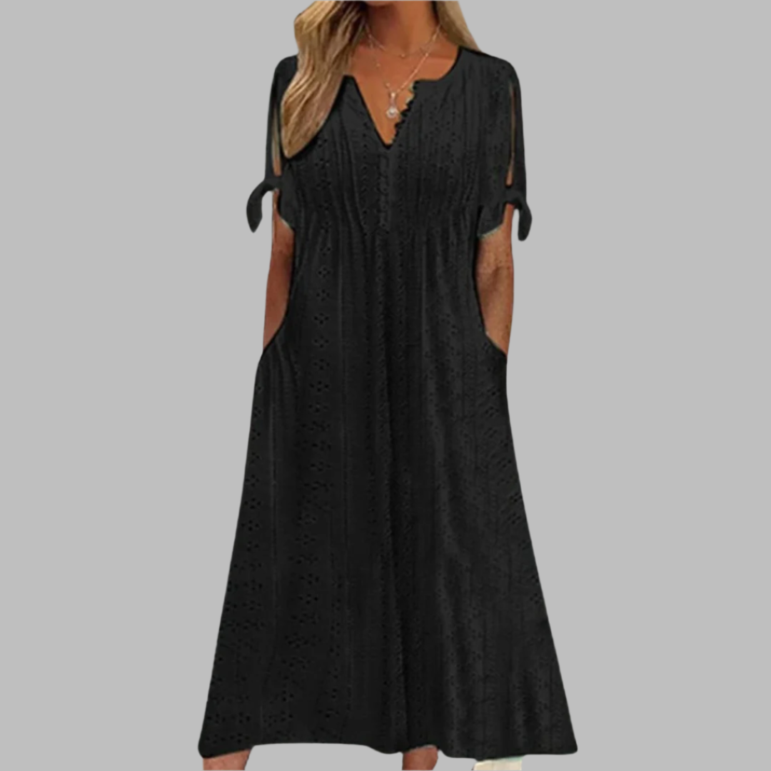Valenzora | Elegantes Boho-Midikleid für den Sommer