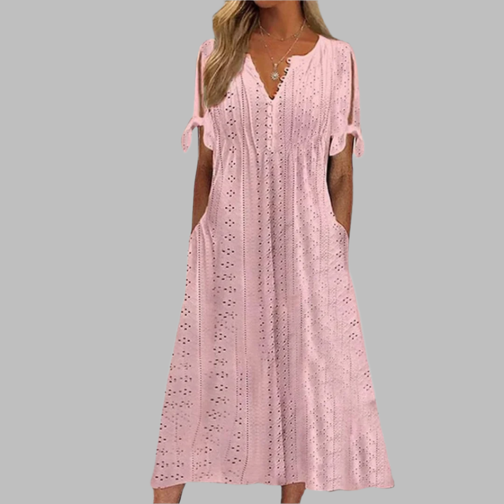 Valenzora | Elegantes Boho-Midikleid für den Sommer