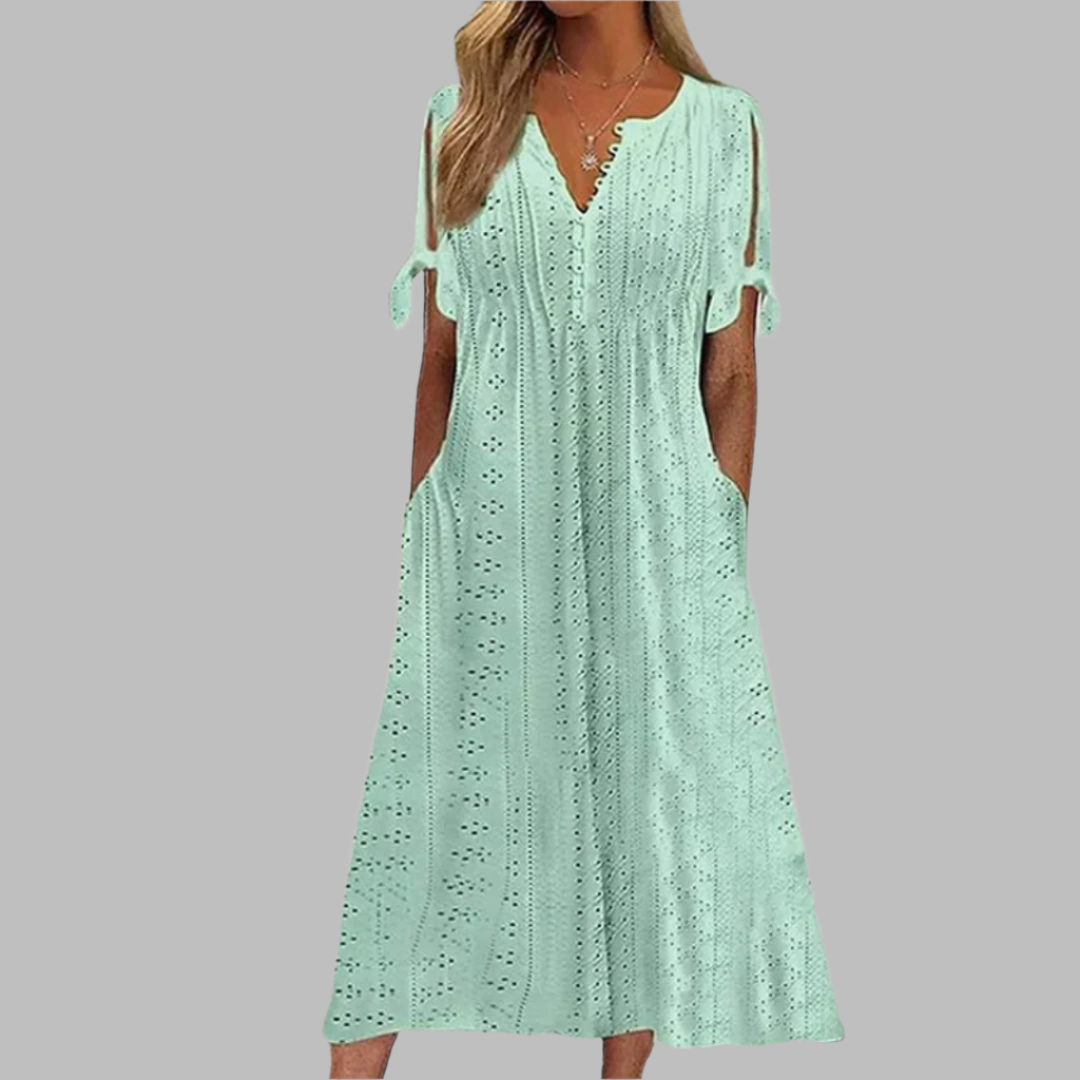 Valenzora | Elegantes Boho-Midikleid für den Sommer