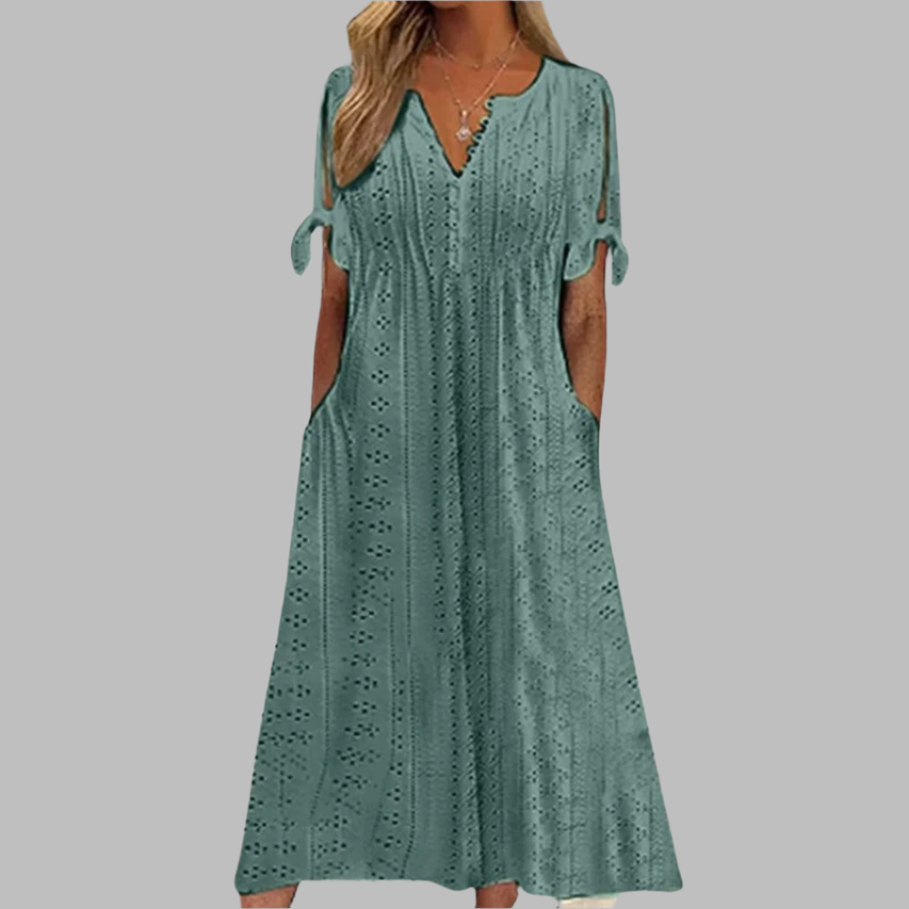 Valenzora | Elegantes Boho-Midikleid für den Sommer
