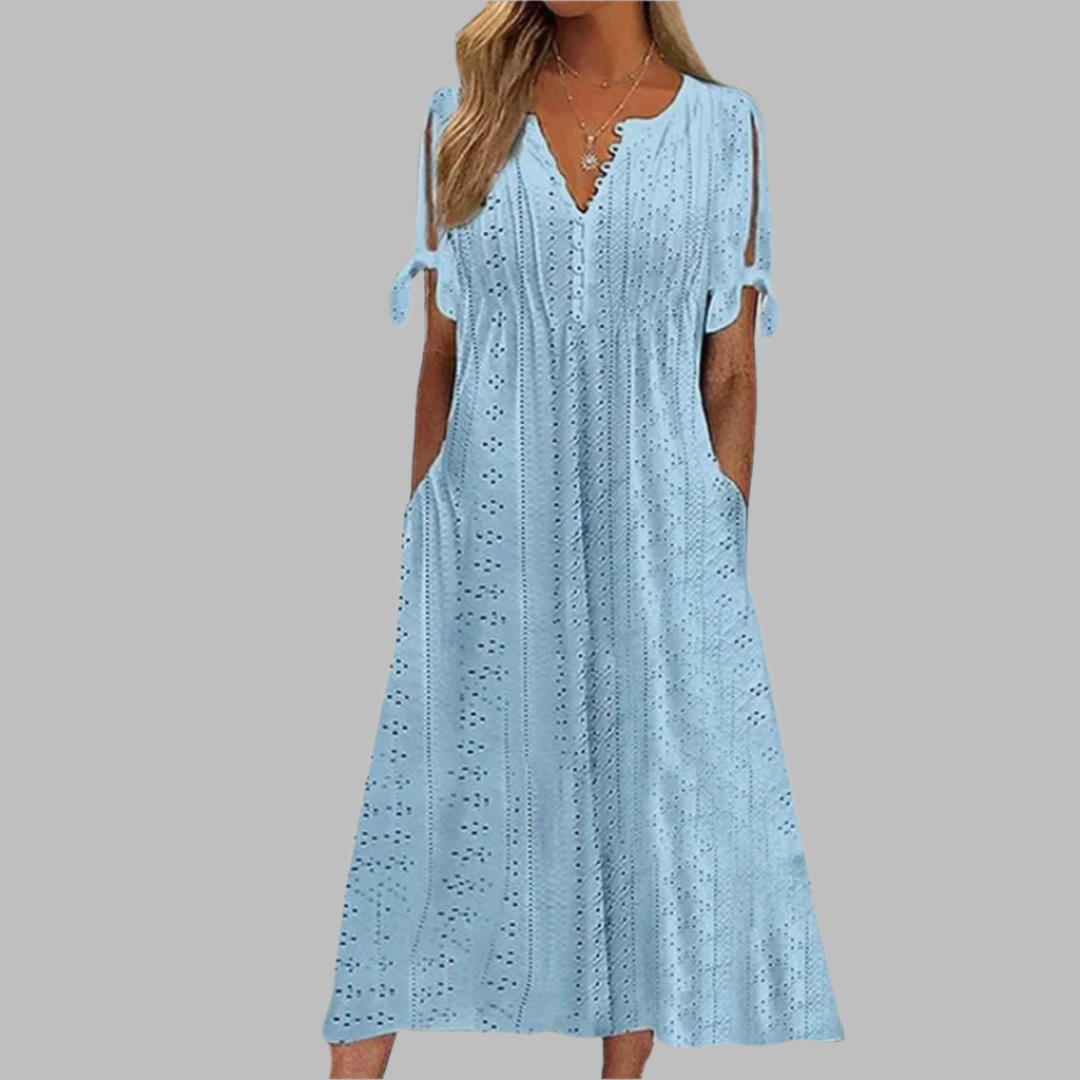 Valenzora | Elegantes Boho-Midikleid für den Sommer