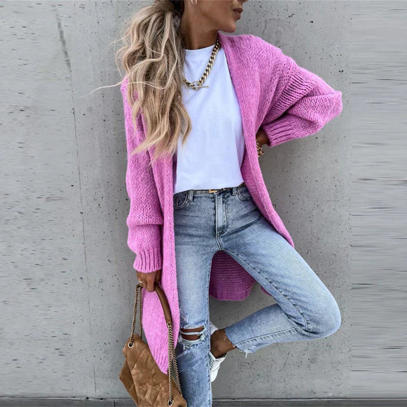 Valenzora | Lange, luftige Strickjacke für Damen | Lässig und bequem