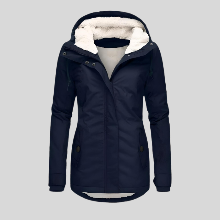 Valenzora | Lange wasserdichte Winterjacke mit Kapuze & Futter
