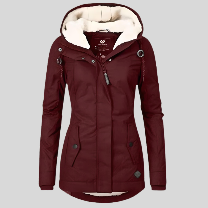 Valenzora | Lange wasserdichte Winterjacke mit Kapuze & Futter