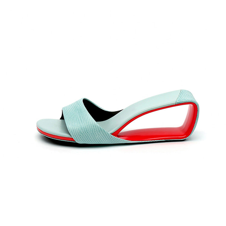 Valenzora | Chunky heels, wedges, peep toe cutouts, genuine leather