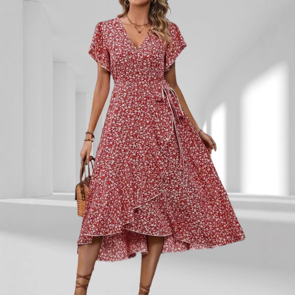 Valenzora | Adored By You Floral Midi Dress with Daisies