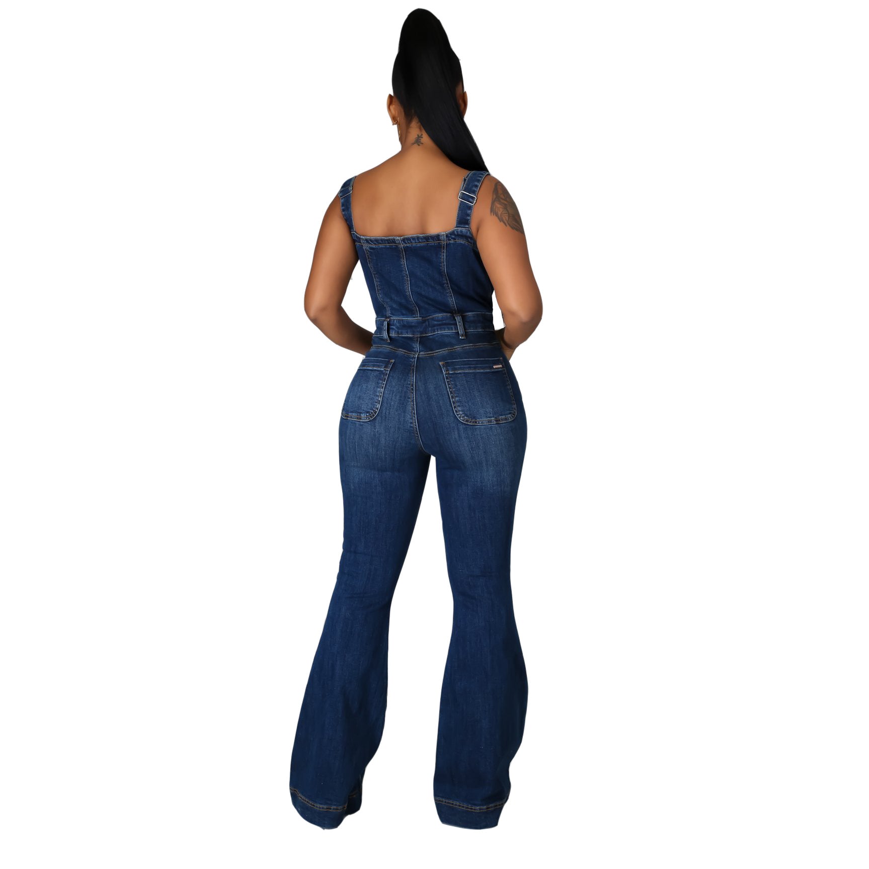 Valenzora | Stylish Denim Flared Jumpsuit for Women
