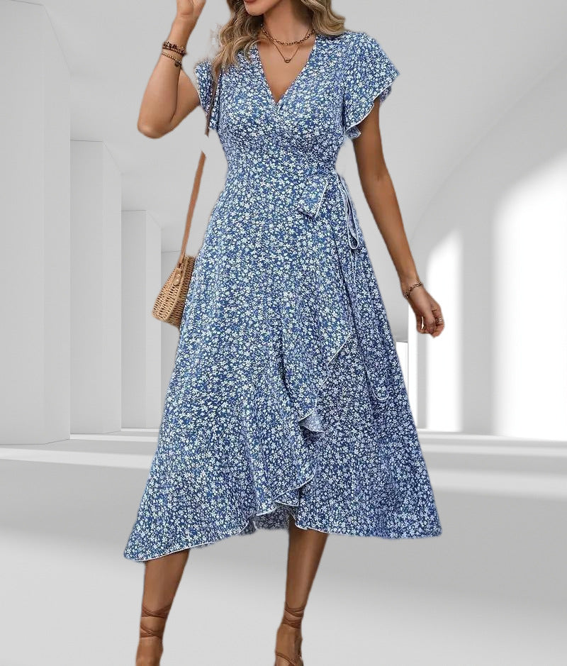 Valenzora | Adored By You Floral Midi Dress with Daisies