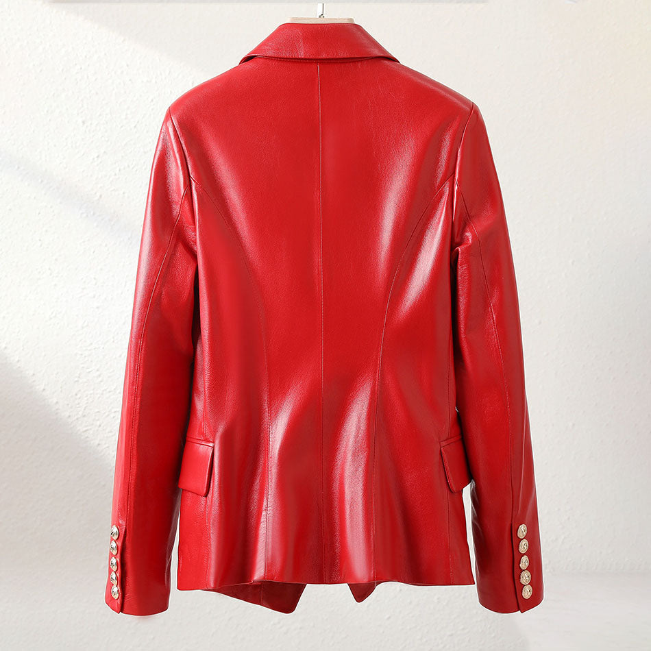 Valenzora | Women's Short Sheepskin Motorcycle Jacket