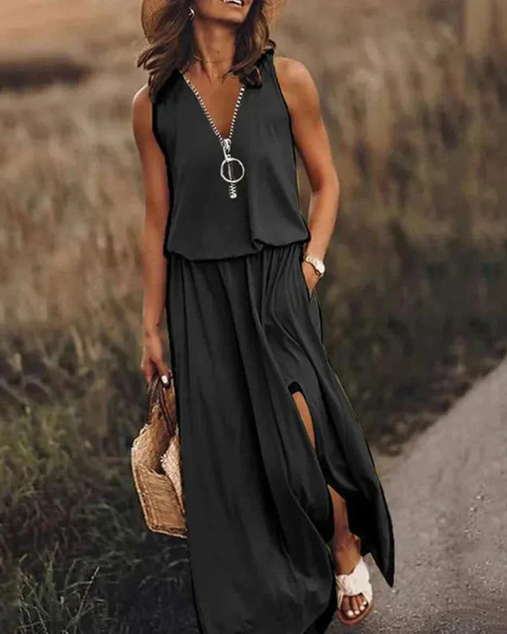 Valenzora | Elegantes und stilvolles V-Ausschnitt-Kleid für Damen