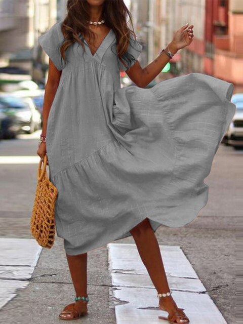 Valenzora | Stylish summer dress with short sleeves