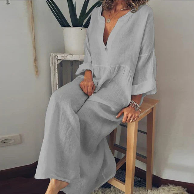 Valenzora | Elegantes, locker sitzendes Sommerkleid aus Baumwolle