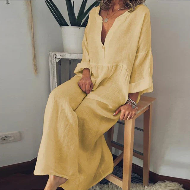 Valenzora | Elegantes, locker sitzendes Sommerkleid aus Baumwolle