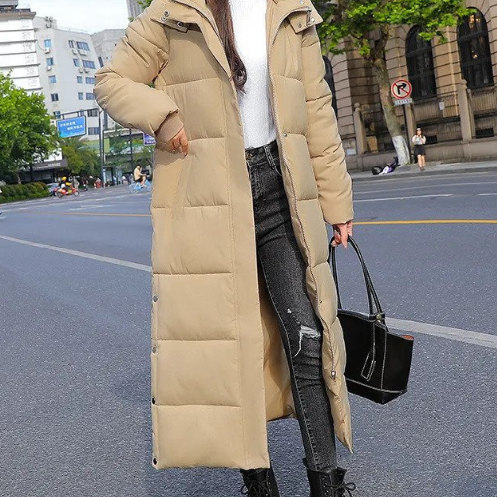 Winterjacke | Langer Steppmantel für Damen für den Winter