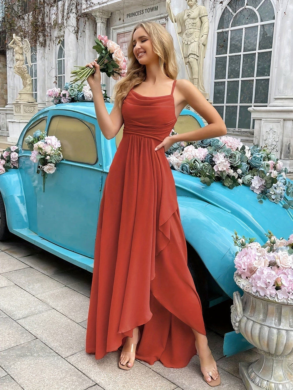 Valenzora | Elegantes, langes Abendkleid mit asymmetrischem Rock