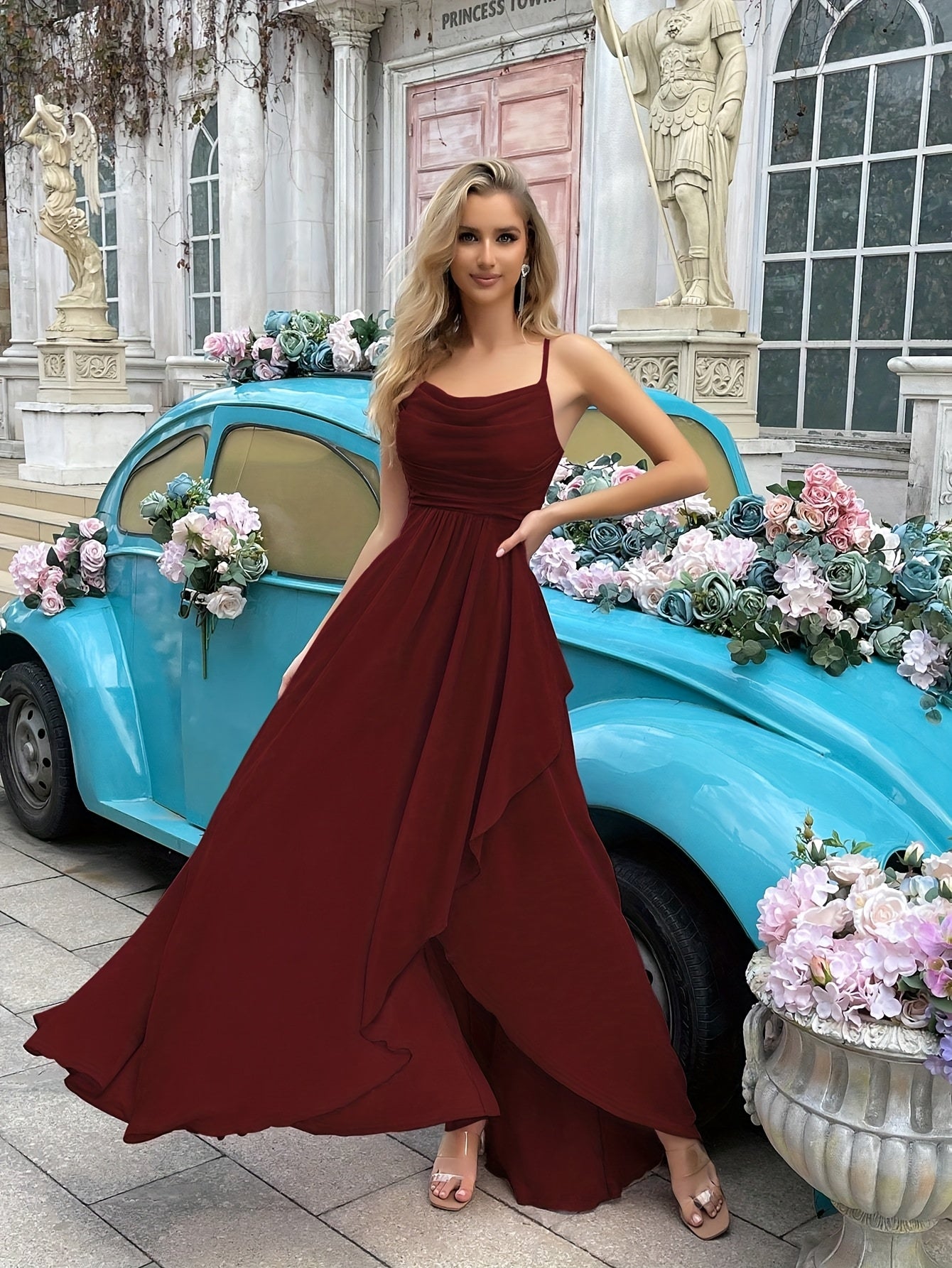Valenzora | Elegantes, langes Abendkleid mit asymmetrischem Rock