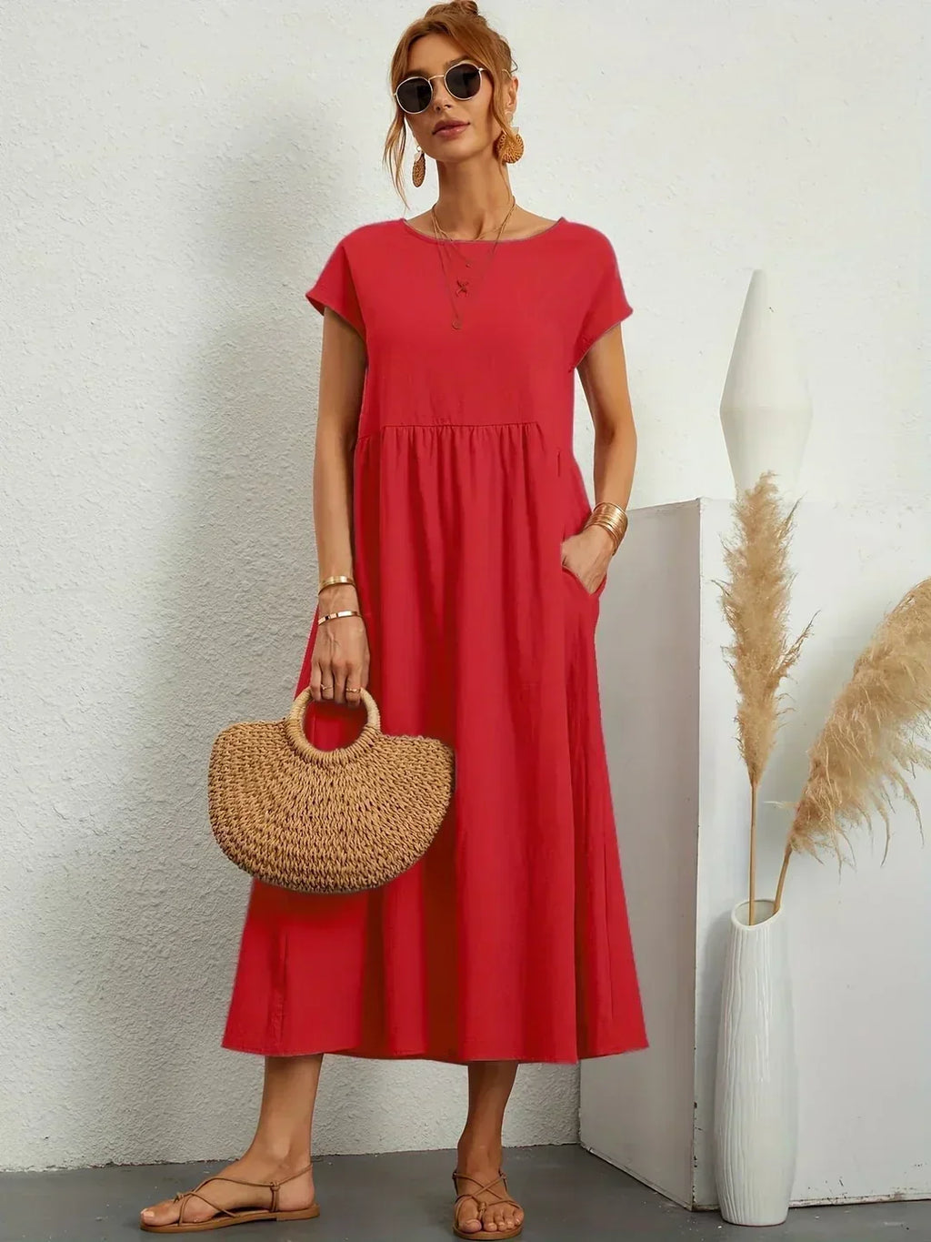 Valenzora | Casual Elegant Cotton and Linen Dress
