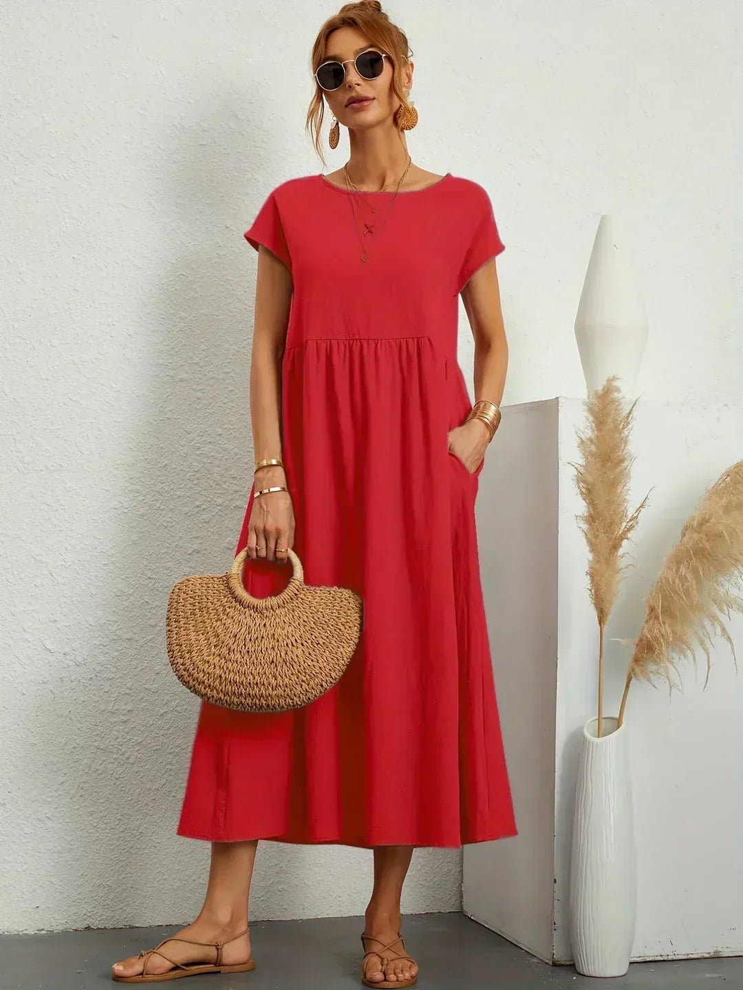 Valenzora | Casual Elegant Cotton and Linen Dress