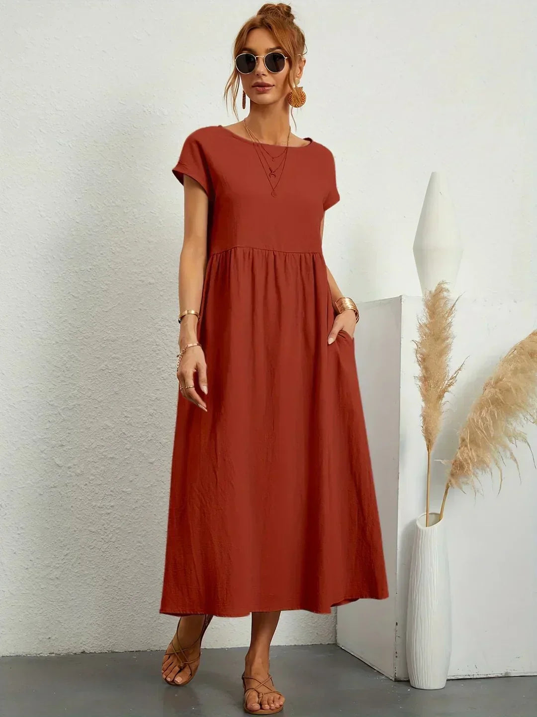 Valenzora | Casual Elegant Cotton and Linen Dress