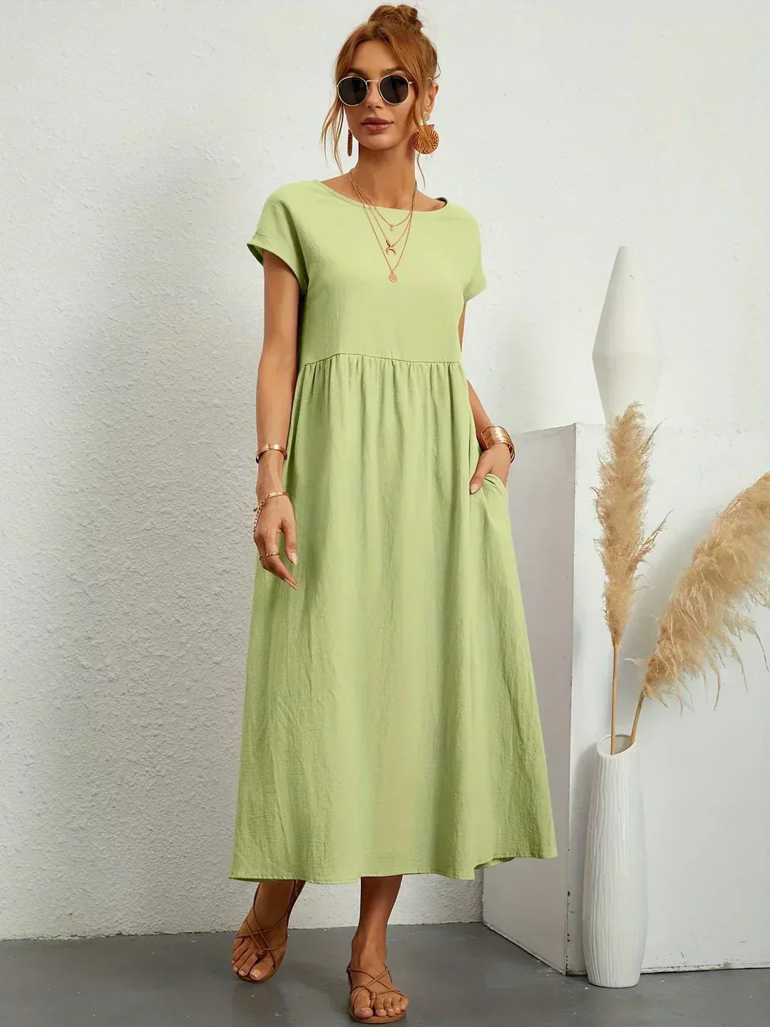 Valenzora | Casual Elegant Cotton and Linen Dress