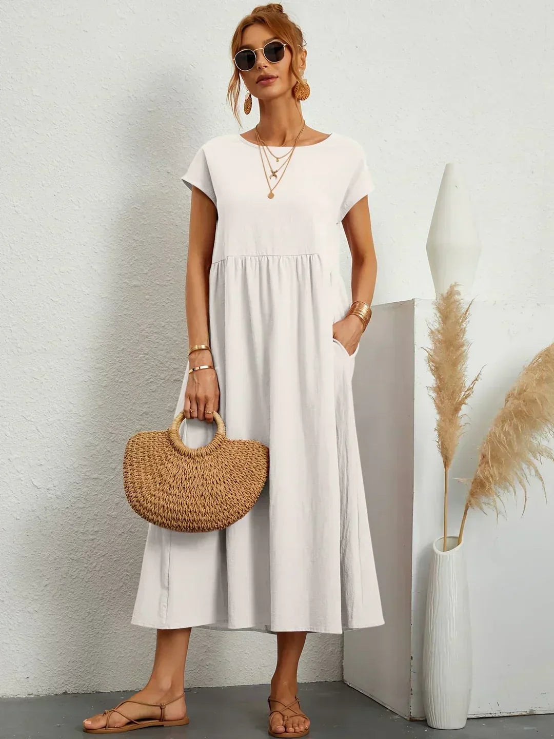 Valenzora | Casual Elegant Cotton and Linen Dress