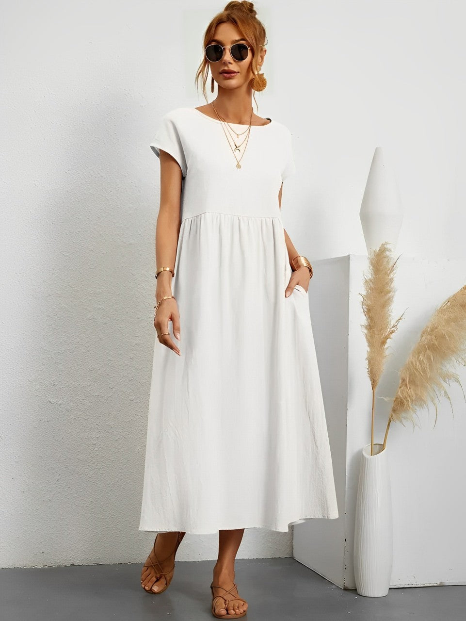Valenzora | Stunning cotton summer dress with a comfortable cut for warm weather