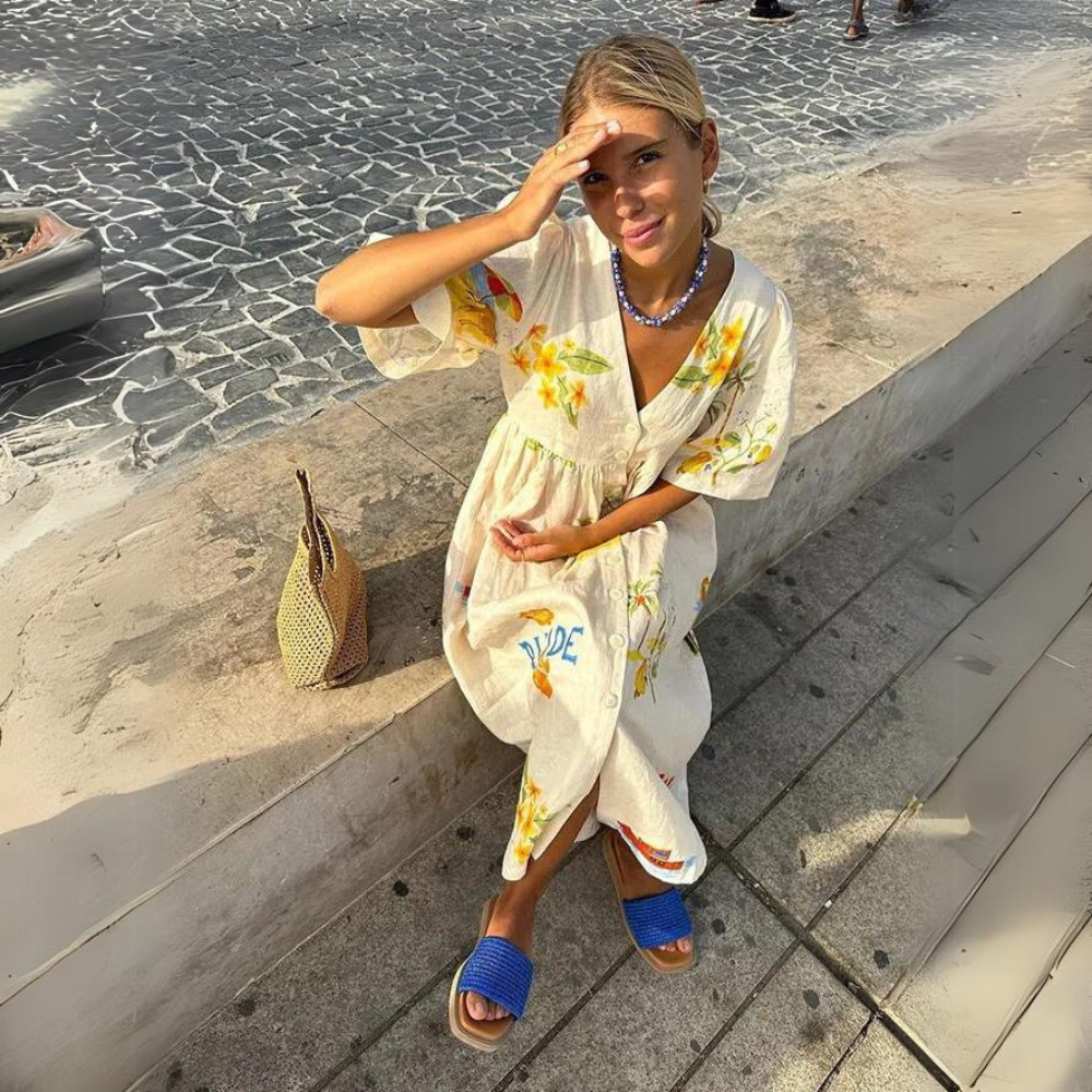 Valenzora | Elegant linen-patterned summer dresses for women