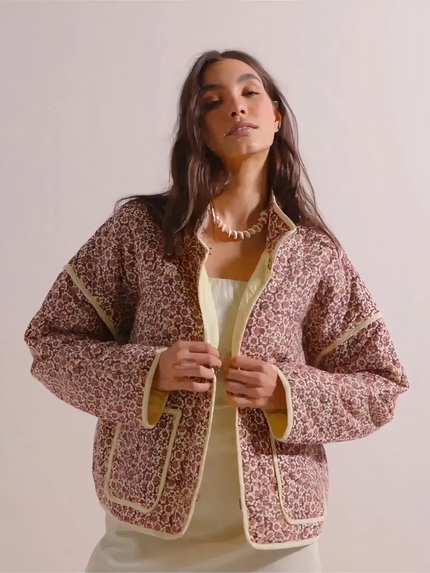 Valenzora | Damen Vintage Blumenjacke