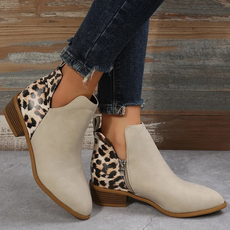 Leoparden-Ankle-Boots