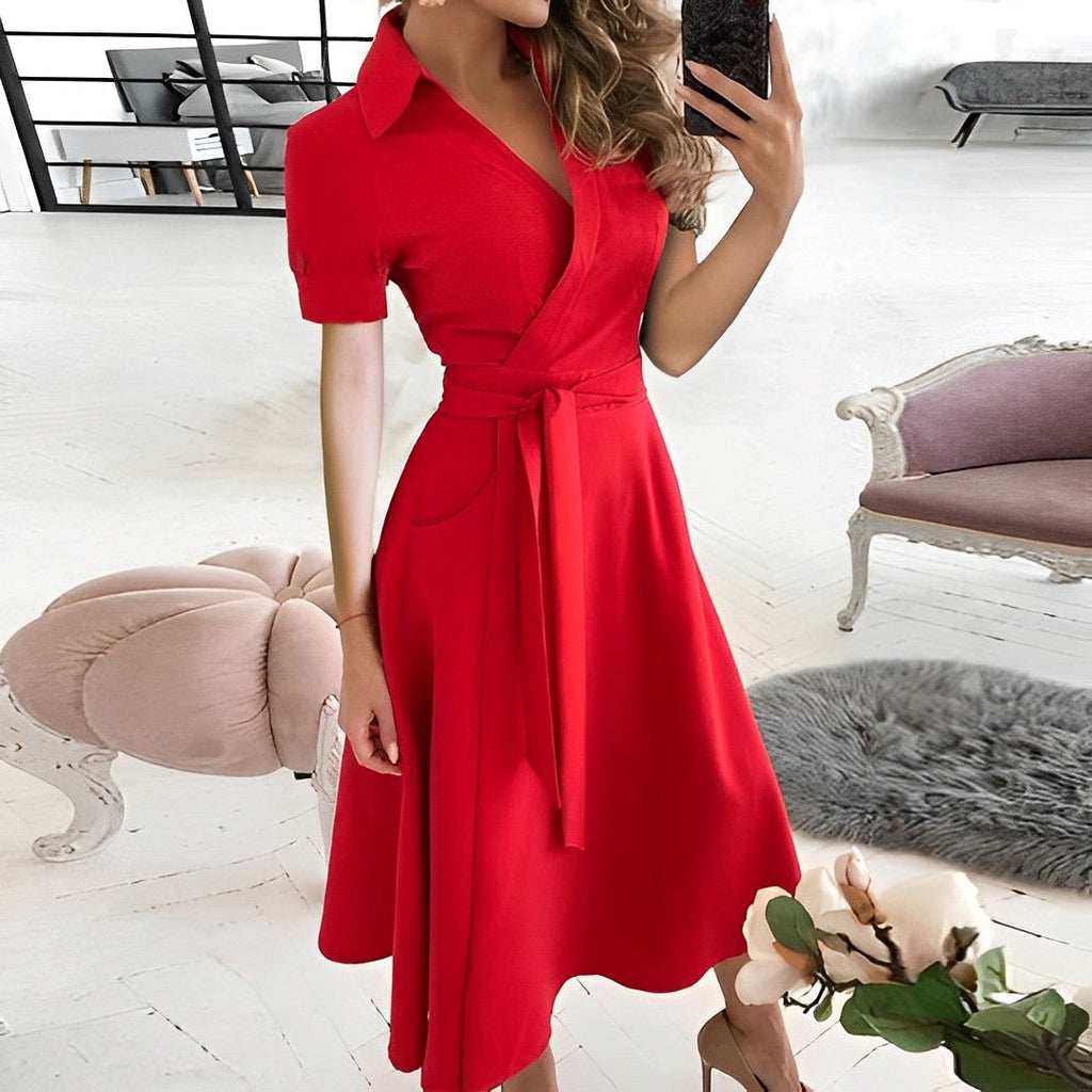 Valenzora | A-Linien-Kleid mit V-Ausschnitt