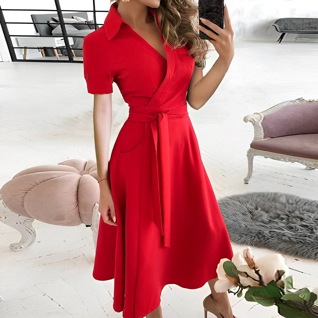 Valenzora | A-Linien-Kleid mit V-Ausschnitt
