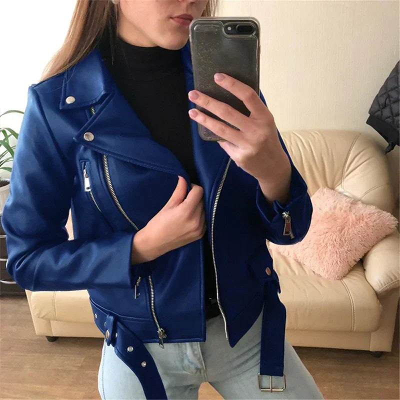 Valenzora | Leather Jacket with Autumn-Winter Warmth for Women