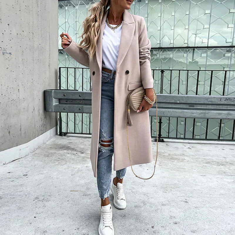 Long wool coat for women
