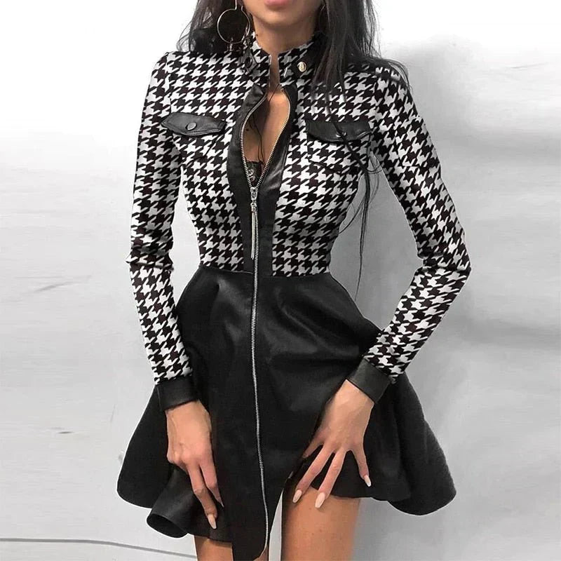 Valenzora | Leather skirt with zipper