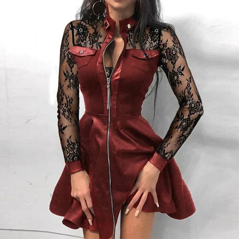 Valenzora | Leather skirt with zipper