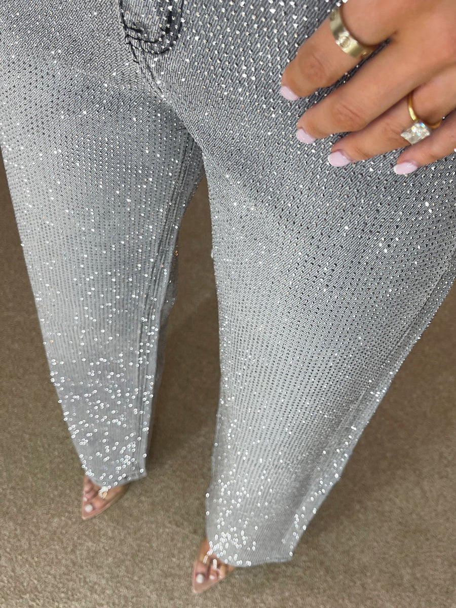Valenzora | High-Waist-Jeans mit Diamant-Details