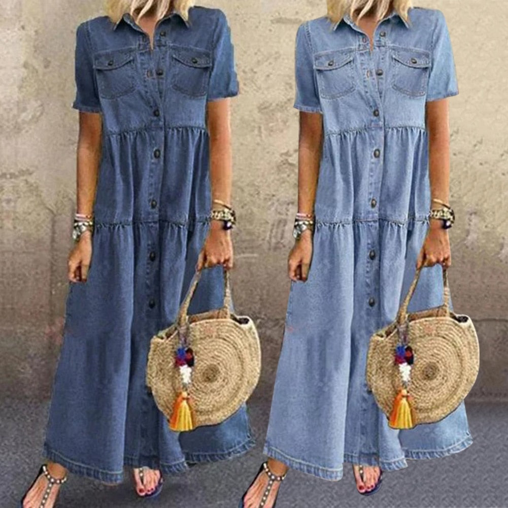 Valenzora | Elegantes Jeanskleid