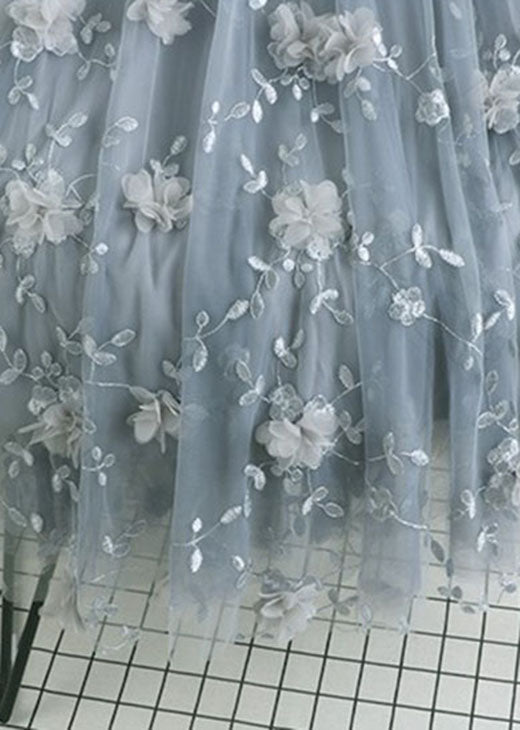 Valenzora | Naturally Embroidered Floral Tulle Skirt Spring