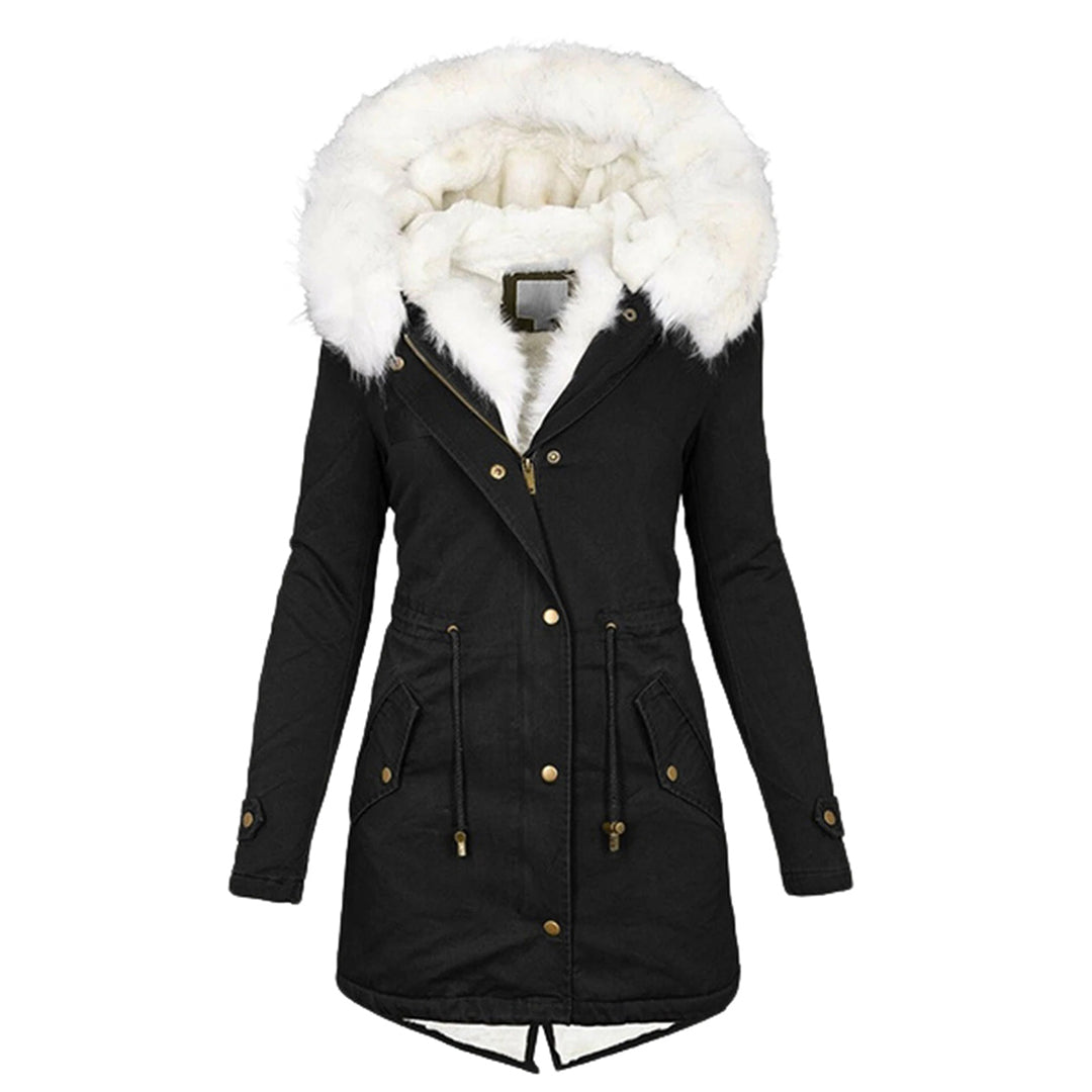 Valenzora Elegant winter jacket with hood and button detail