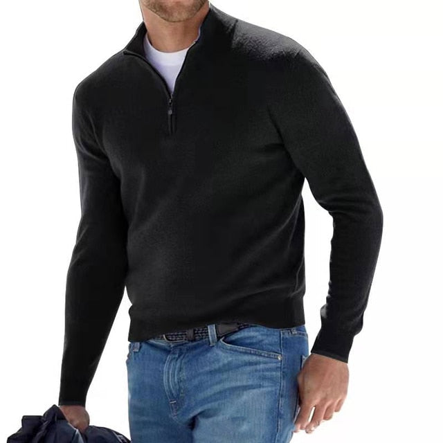 Valenzora | Merino-V-Pullover mit Reißverschluss