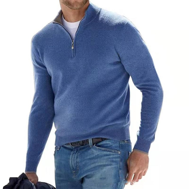 Valenzora | Merino-V-Pullover mit Reißverschluss