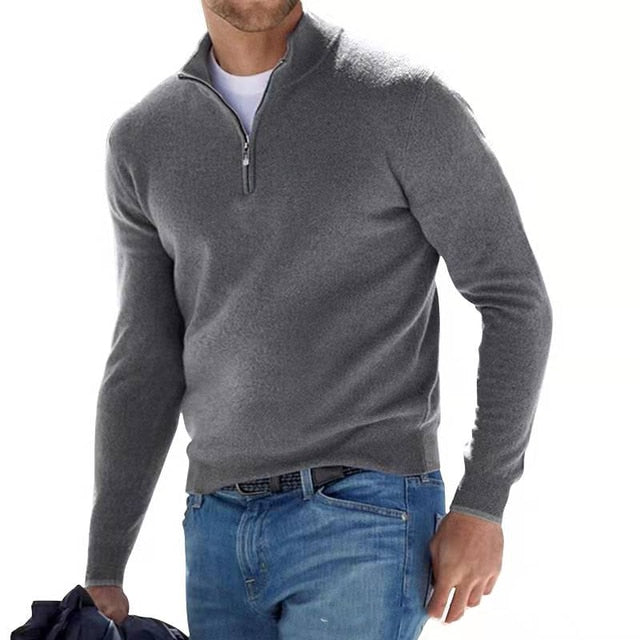 Valenzora | Merino-V-Pullover mit Reißverschluss