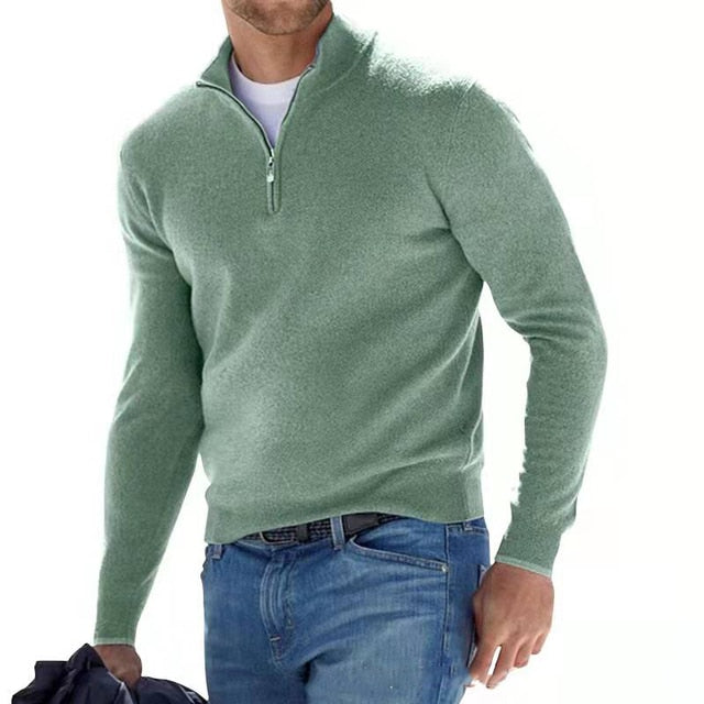 Valenzora | Merino-V-Pullover mit Reißverschluss